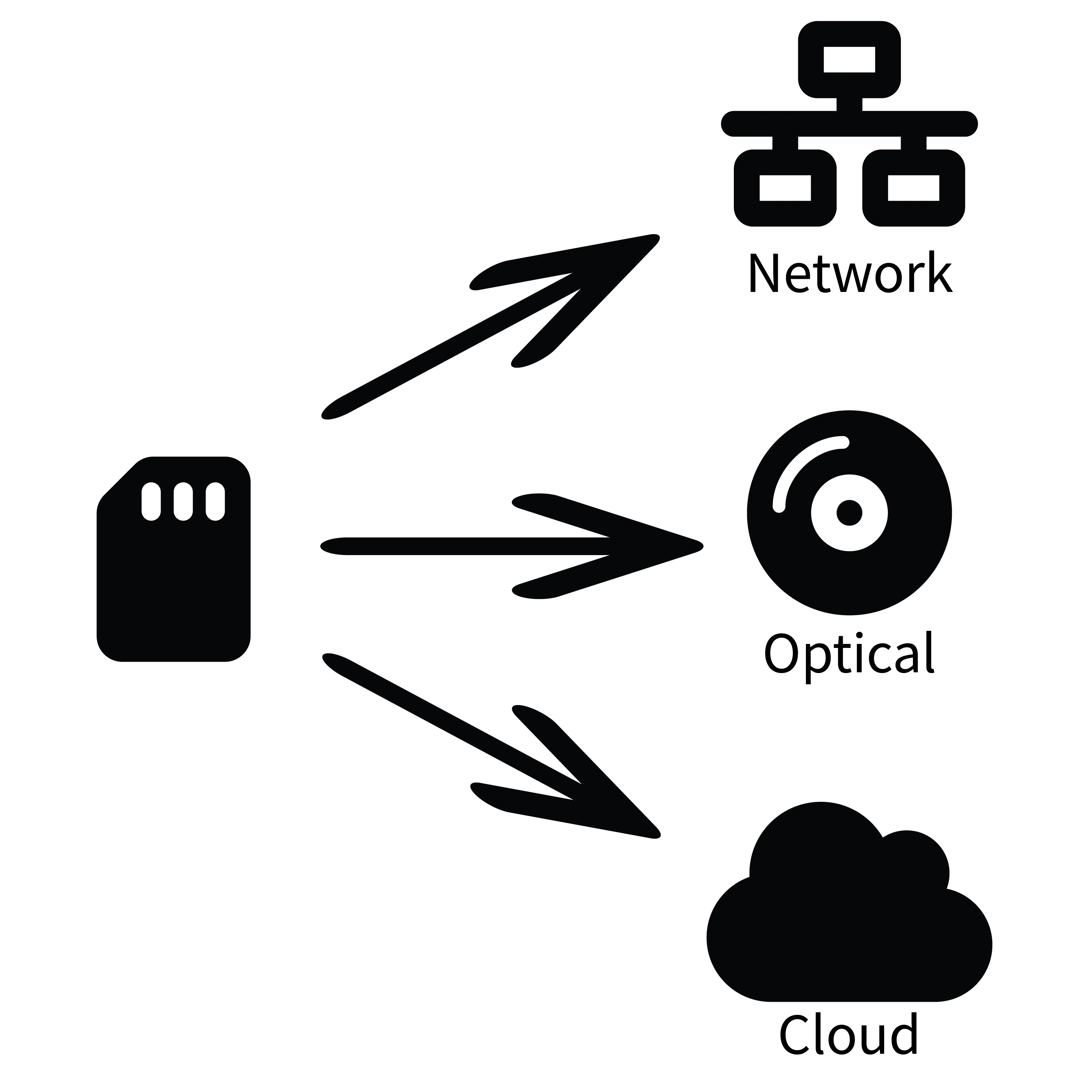 Forensically copy memory cards to various media